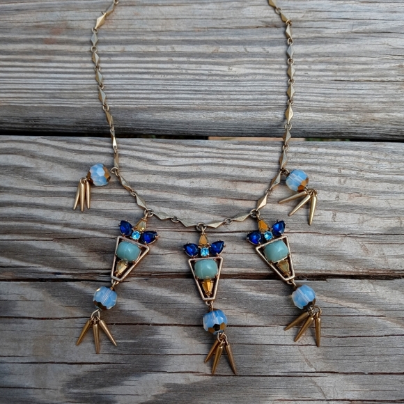 J Crew 🦚 Necklace Faceted 💮🐝Rhinestone